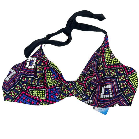 NWT Freya Byzantine Bikini 2 Piece Set Underwire Top & Bottom Colorful Geo 34D M - Picture 3 of 14